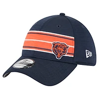 Men's New Era  Navy Chicago Bears Stripes 39THIRTY Flex Hat