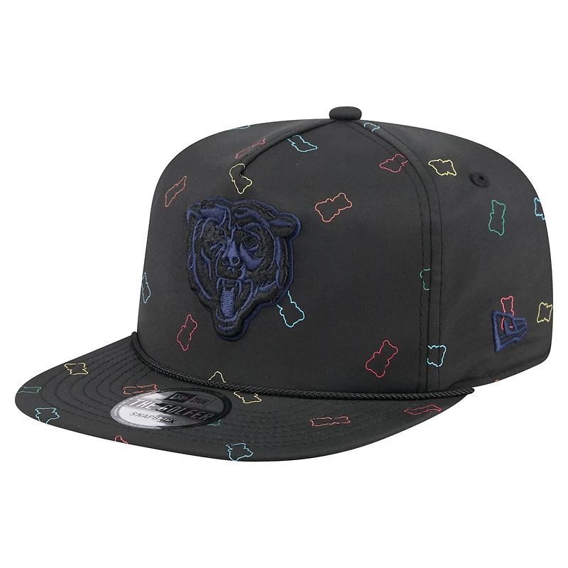Men's New Era Black Chicago Bears Gummy Golfer Snapback Hat