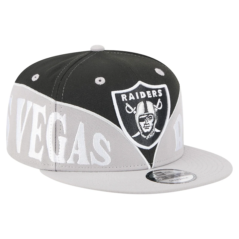 Men's New Era  Black/Gray Las Vegas Raiders Split 9FIFTY Snapback Hat