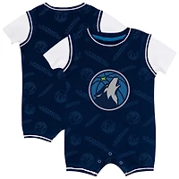 Infant Outerstuff Navy Minnesota Timberwolves Logo Mania Romper
