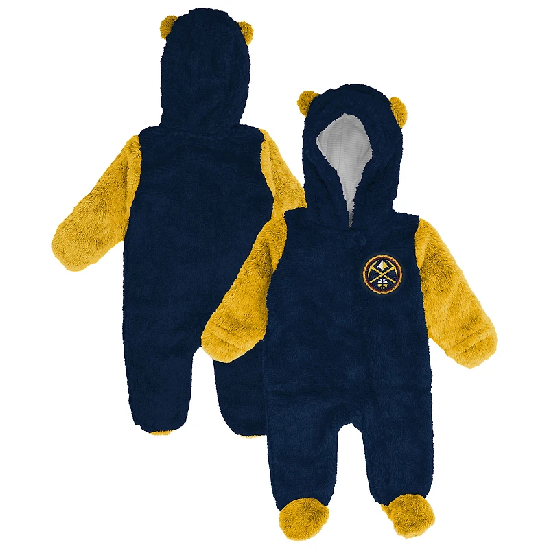 Infant & Newborn Outerstuff Navy Denver Nuggets Stay Napping Fleece Bunting Full-Zip Sleeper