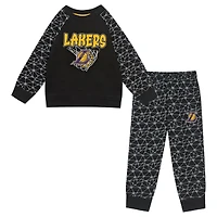 Toddler Outerstuff Black Los Angeles Lakers Nothing But Net Fleece Sweatshirt & Pants Set