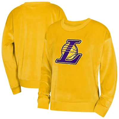 Youth Girls Outerstuff  Gold Los Angeles Lakers Step Back Crewneck Sweatshirt