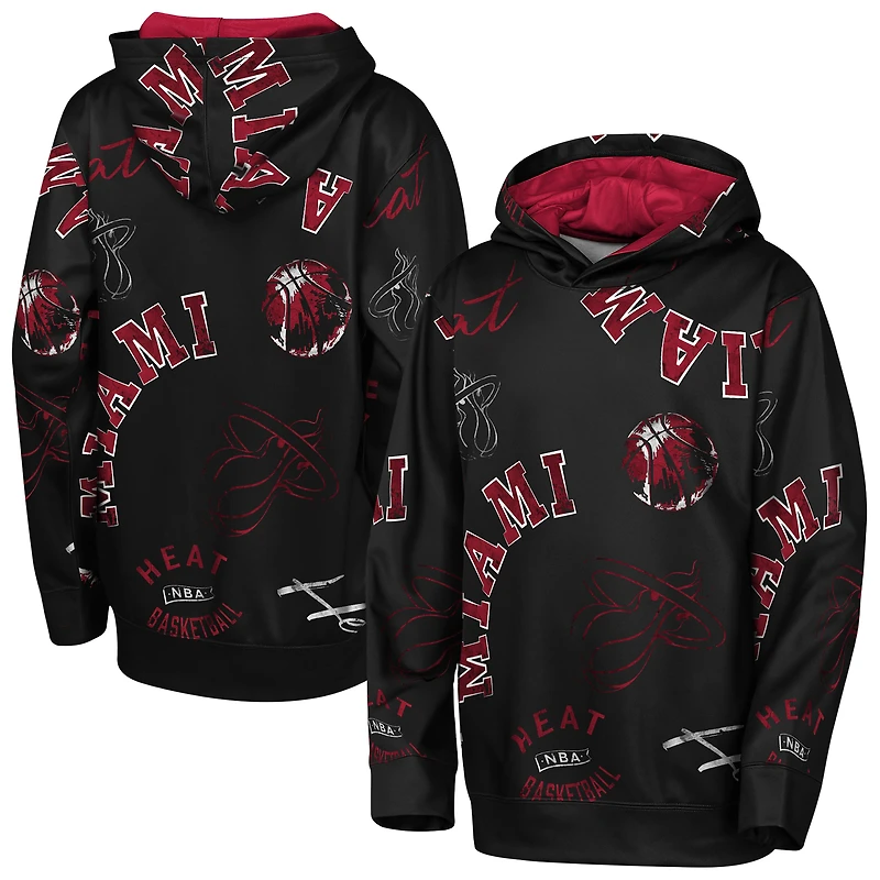 Youth Outerstuff  Black Miami Heat Moving Violation Hoodie