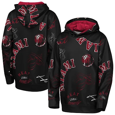 Youth Outerstuff  Black Miami Heat Moving Violation Hoodie