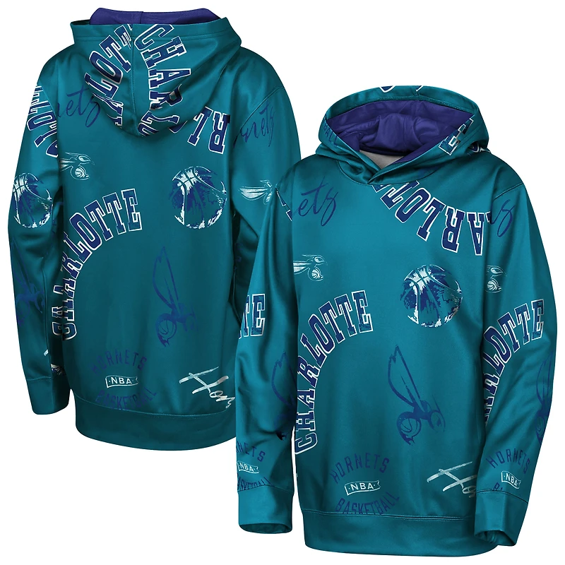Youth Outerstuff Teal Charlotte Hornets Moving Violation Hoodie