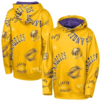 Youth Outerstuff Gold Los Angeles Lakers Moving Violation Hoodie
