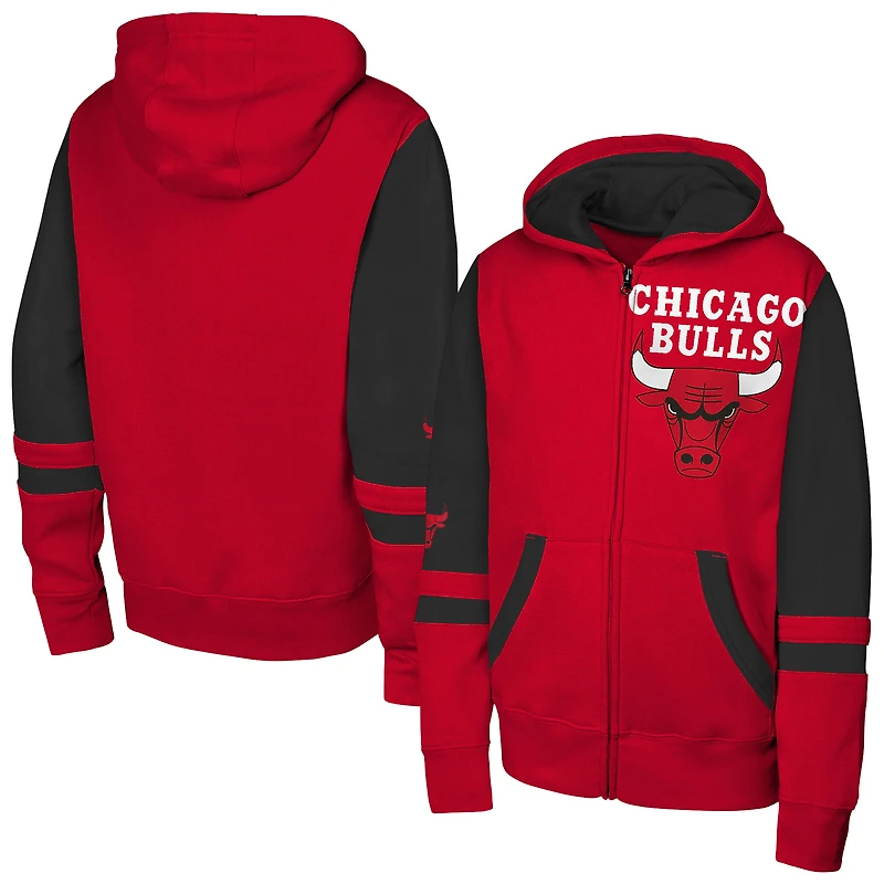 Youth Outerstuff Red Chicago Bulls Straight to the League Full-Zip Hoodie