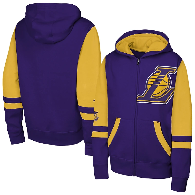 Youth Outerstuff  Purple Los Angeles Lakers Straight to the League Full-Zip Hoodie