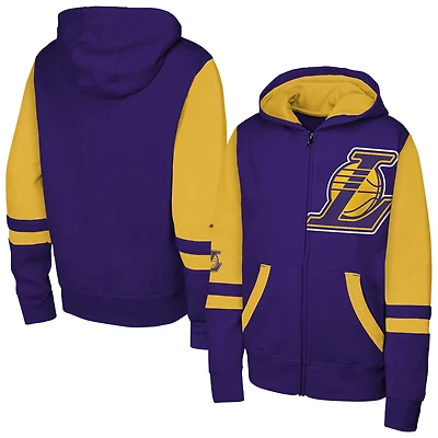 Youth Outerstuff  Purple Los Angeles Lakers Straight to the League Full-Zip Hoodie