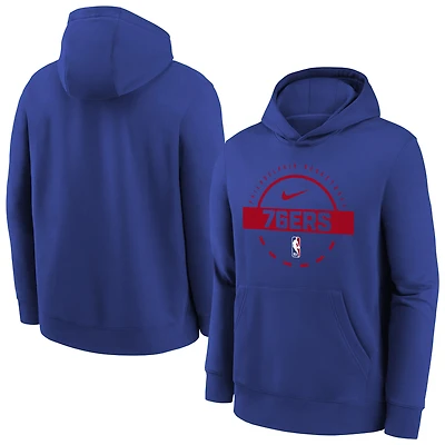 Youth Nike Royal Philadelphia 76ers 2025/26 Club Fleece Practice Hoodie