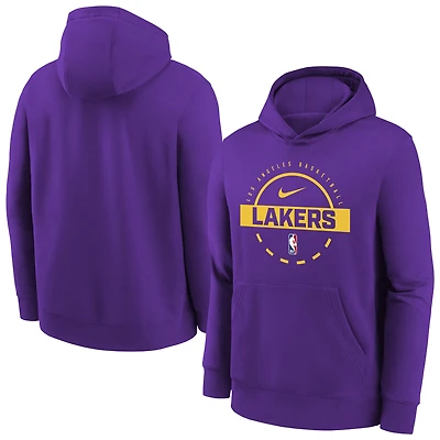 Youth Nike Purple Los Angeles Lakers 2025/26 Club Fleece Practice Hoodie