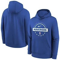 Youth Nike Blue Dallas Mavericks 2025/26 Club Fleece Practice Hoodie