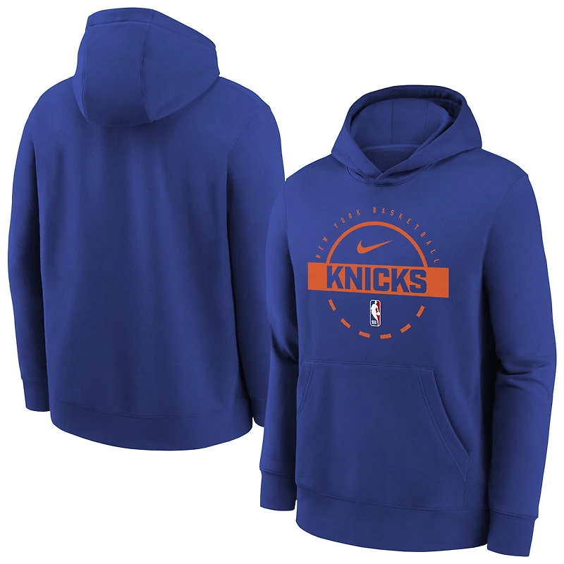 Youth Nike Blue New York Knicks 2025/26 Club Fleece Practice Hoodie