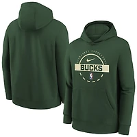 Youth Nike Hunter Green Milwaukee Bucks 2025/26 Club Fleece Practice Hoodie