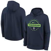 Youth Nike Navy Minnesota Timberwolves 2025/26 Club Fleece Practice Hoodie