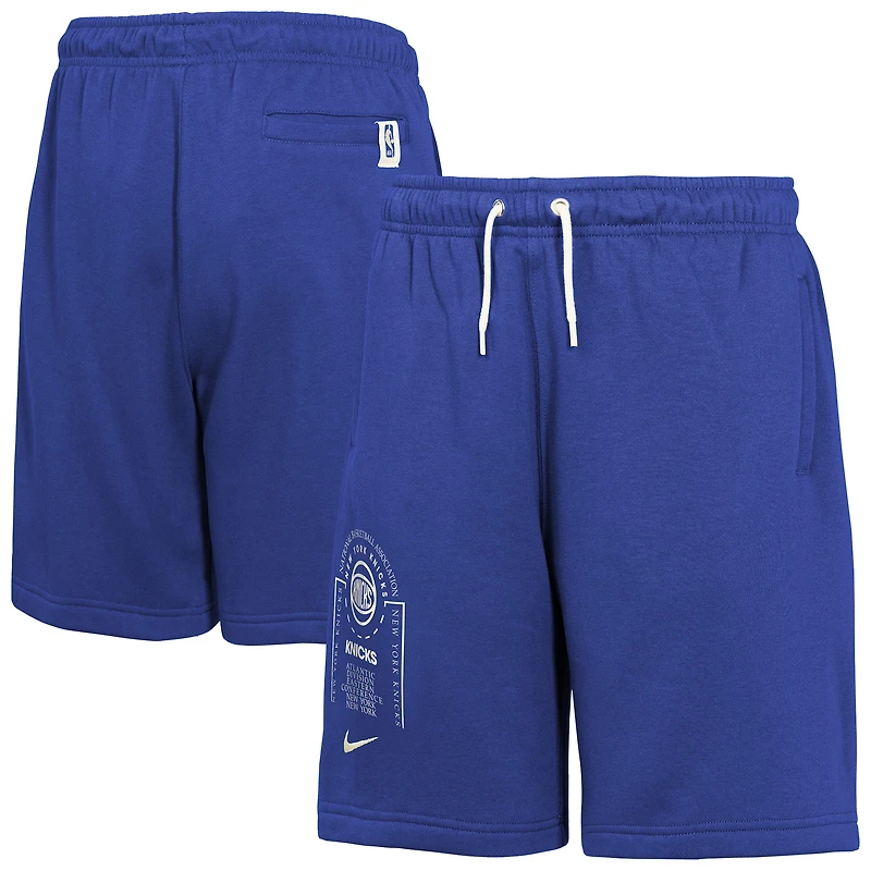 Youth Nike  Blue New York Knicks Courtside Club Fleece Shorts
