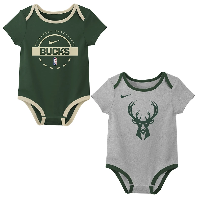 Infant Nike Milwaukee Bucks Two-Piece Bodysuit Set