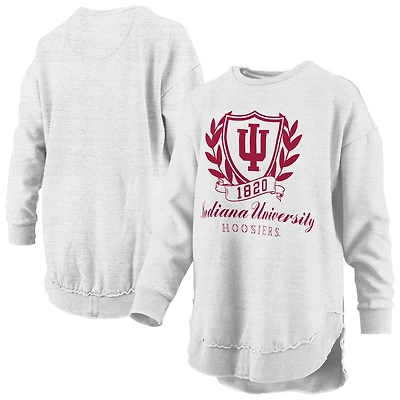 Women's Pressbox Heather Gray Indiana Hoosiers Field Day Melange Poncho Pullover Sweatshirt