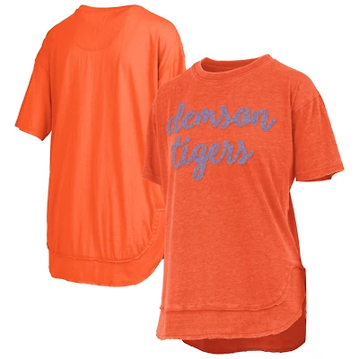 Women's Pressbox  Orange Clemson Tigers Poncho T-Shirt