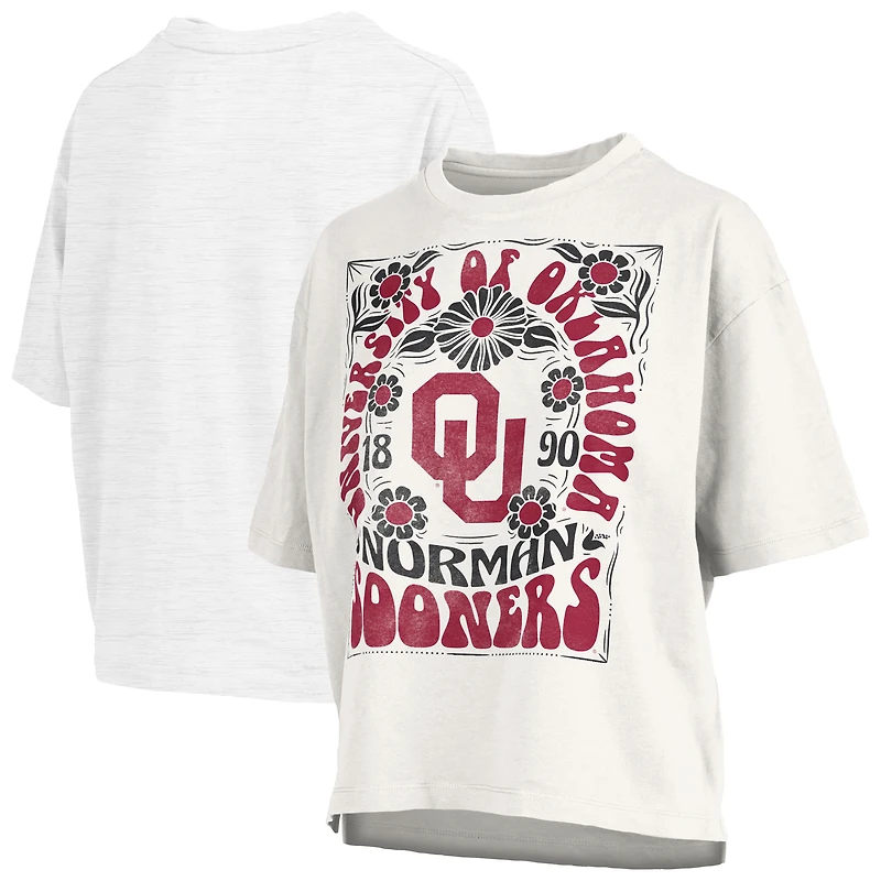 Women's Pressbox White Oklahoma Sooners Harmony Oversized T-Shirt