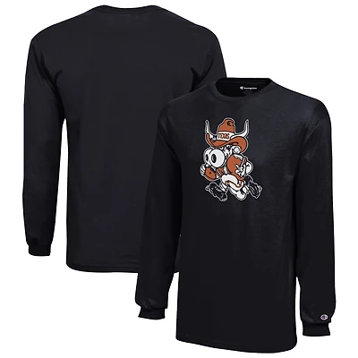 Youth Champion  Black Texas Longhorns Bevo Long Sleeve T-Shirt