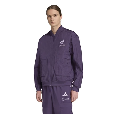Men's adidas  Dark Purple Mercedes-AMG Petronas F1 Team Premium Woven Full-Zip Bomber Jacket