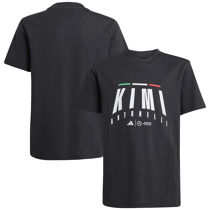 Youth adidas Kimi Antonelli Black Mercedes-AMG Petronas F1 Team Driver T-Shirt