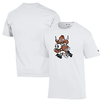 Men's Champion  White Texas Longhorns  Bevo T-Shirt