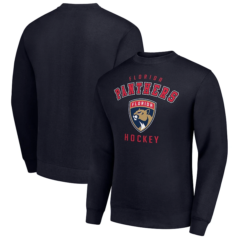 Men's Starter  Navy Florida Panthers Team Logo Fleece Pullover Sweatshirt