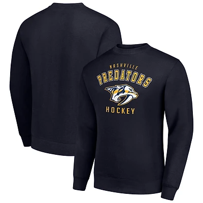 Men's Starter  Navy Nashville Predators Team Logo Fleece Pullover Sweatshirt