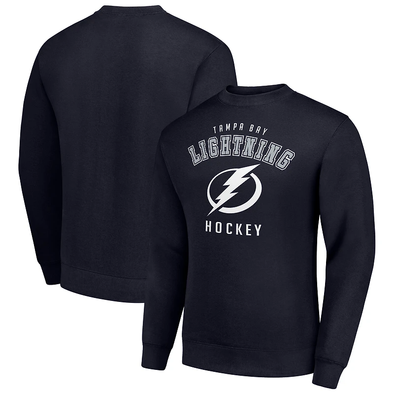 Men's Starter  Navy Tampa Bay Lightning Team Logo Fleece Pullover Sweatshirt