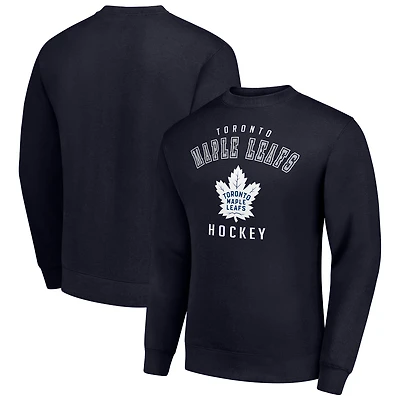 Men's Starter Navy Toronto Maple Leafs Team Logo Fleece Pullover Sweatshirt