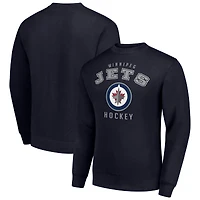 Men's Starter  Navy Winnipeg Jets Team Logo Fleece Pullover Sweatshirt