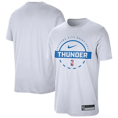 Men's Nike White Oklahoma City Thunder 2025/26 On-Court Flare Performance Practice T-Shirt