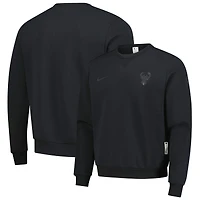 Men's Nike  Black Milwaukee Bucks Authentic Standard Issue Travel Performance Pullover Sweatshirt
