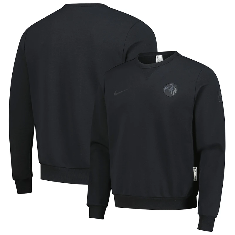 Men's Nike  Black Minnesota Timberwolves Authentic Standard Issue Travel Performance Pullover Sweatshirt