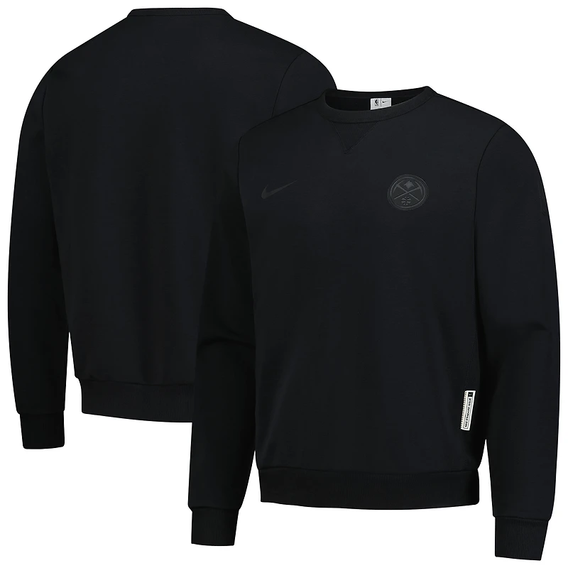 Men's Nike  Black Denver Nuggets Authentic Standard Issue Travel Dri-FIT Pullover Sweatshirt