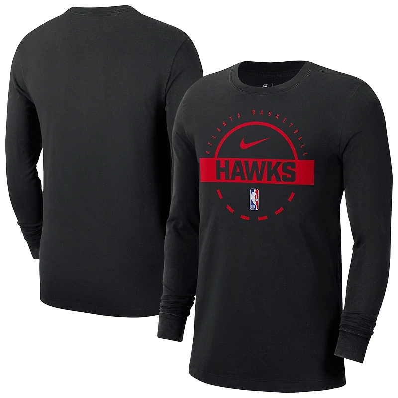 Men's Nike  Black Atlanta Hawks Authentic Long Sleeve Practice T-Shirt