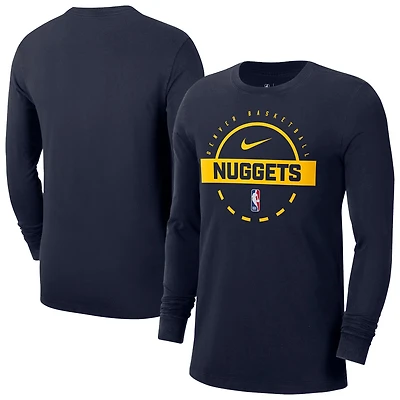 Men's Nike  Navy Denver Nuggets Authentic Long Sleeve Practice T-Shirt