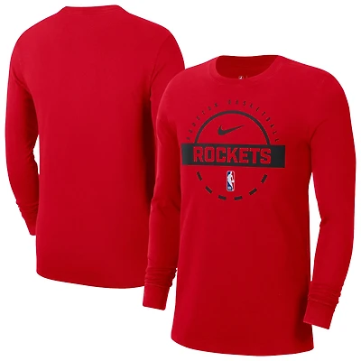 Men's Nike  Red Houston Rockets Authentic Long Sleeve Practice T-Shirt