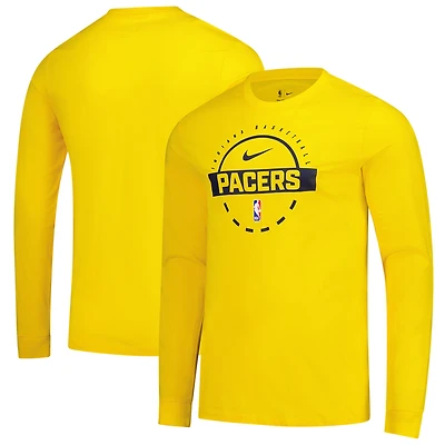 Men's Nike  Gold Indiana Pacers Authentic Long Sleeve Practice T-Shirt