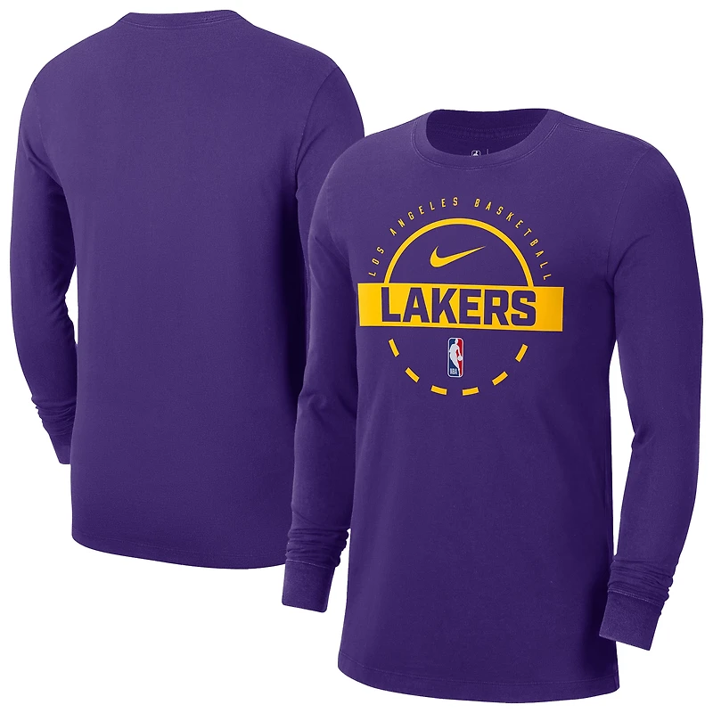 Men's Nike Los Angeles Lakers Authentic Long Sleeve Practice T-Shirt