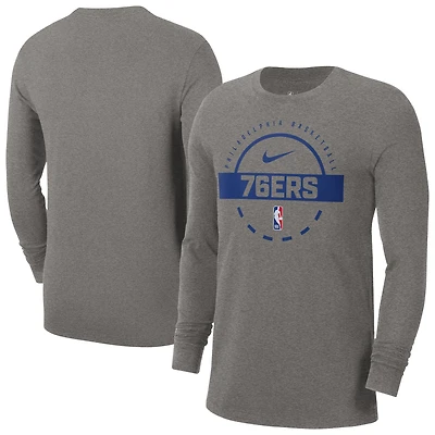 Men's Nike  Charcoal Philadelphia 76ers Authentic Long Sleeve Practice T-Shirt