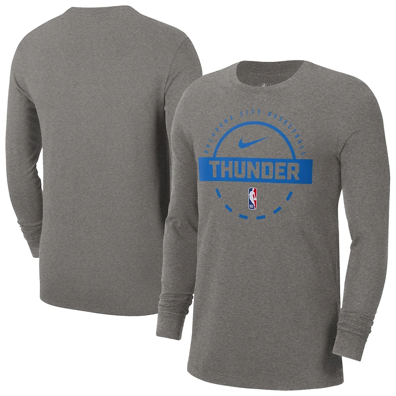 Men's Nike  Charcoal Oklahoma City Thunder Authentic Long Sleeve Practice T-Shirt