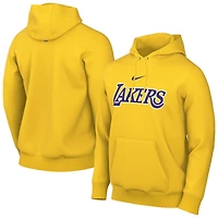 Men's Nike Gold Los Angeles Lakers Sportswear Essential Wordmark Club Hoodie