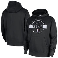 Men's Nike Black Philadelphia 76ers 2025/26 Authentic Practice Club Pullover Hoodie