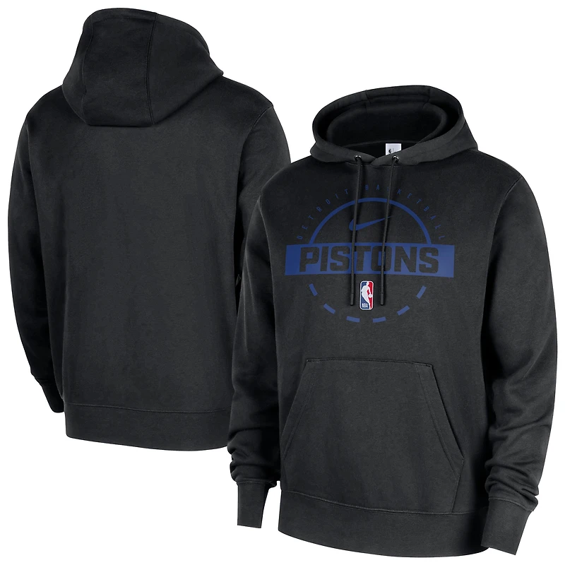 Men's Nike Black Detroit Pistons 2025/26 Authentic Practice Club Pullover Hoodie