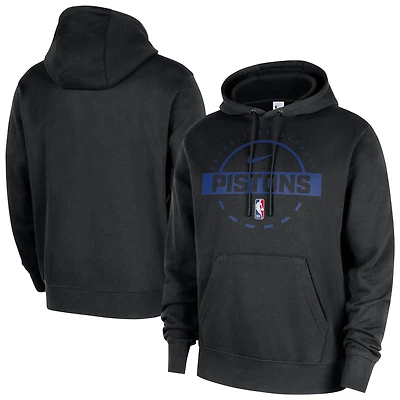 Men's Nike Black Detroit Pistons 2025/26 Authentic Practice Club Pullover Hoodie
