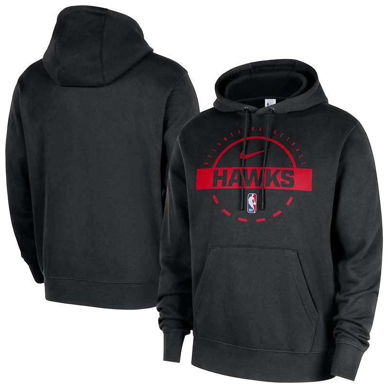 Men's Nike Black Atlanta Hawks 2025/26 Authentic Practice Club Pullover Hoodie